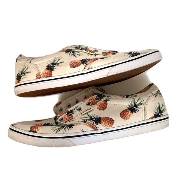 Vans Atwood Low Ivory Brown Pineapple Print Canvas Skateboarding Sneakers Size 8 - Picture 12 of 13